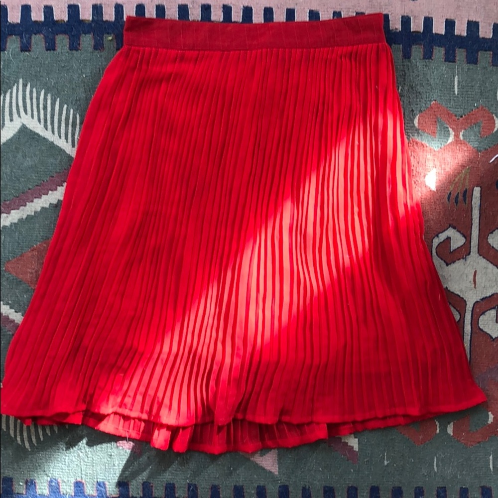 Custom made Red Pleated Skirt